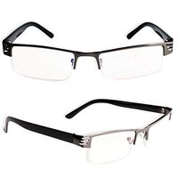 Reading Glasses 2 Pack Blue Light Blocking Readers Half Frame Computer Glasses UV Protection Anti Eyestrain Lens for Men Women, 2.00