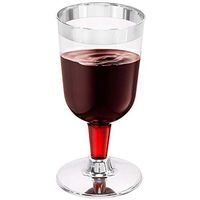 50 PACK Silver Plastic Wine Cups, Disposable Wine Glasses with Silver Rim 6 Oz, Ideal for Party, Wedding, Celebration