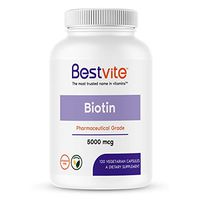 Biotin 5000mcg (120 Vegetarian Capsules) - No Stearates - No Flow Agents - Vegan - Non GMO - Gluten Free - Hair, Skin, Nails