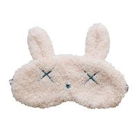 Shinywear Cute Rabbit Sleeping Eye Mask Plush Blindfold Travel Sleep Masks Super Soft Funny Eye Cover for Kids Girls and Adult (Cream White XX Eyes Bunny)