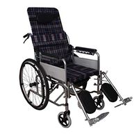 YZFGY Folding Wheelchair Completely Lying in Folding Wheelchair and Toilet Thick Steel Tube Travel Light Wheelchair Walker