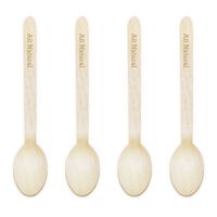 Dress My Cupcake Natural Wood 100-Pack Candy Buffet Spoons DIY Kit, All Natural, Gold