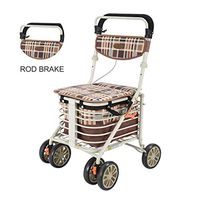 Fenglig Upright Posture Rolling Walker, Medical Wheel Walking Aid, Mobility Portable Super Lightweight Aluminum Walker, with 4 Wheel Walker for Seniors,A