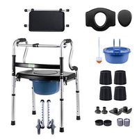 Luxurious Walking Aids Medical Care Elderly Walker with Soft Board and Toilet Chair for Seniors, Handicap, Fracture Disabled, Max 180 Kg