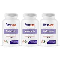 Melatonin 10mg (360 Vegetarian Capsules) (3-Pack) - No Stearates - No Flow Agents