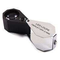 High Magnification HD Magnifying Glass Foldable Portable Magnification 10x / 20x / 30x for Identification Jade/Jewelry/Antiques/Wen Wan Magnifier (Size : C: 30X)