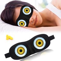 Eye Sleep Mask Funny Blindfold for Women Men Kid, Upgraded 3D Contoured 100% Blackout Sleeping Mask with Adjustable Strap, Soft Night Blindfold for Travel Naps Shift Works Games