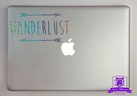 Overly Attached Decals Wanderlust Arrows Specialty Vinyl Decal Sized to Fit A 13" Laptop - Silver Metal Flake