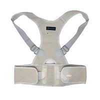Dunamis Posture Corrector Brace: Lumbar Support Belt for Back Pain Relief| Breathable Adjustable Upper Back Support Brace for Men & Women| Back Posture Corrector for Spine Alignment - White Small