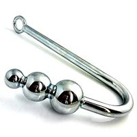 (J60) Smooth Änàles Massage Hook Stainless Steel Solid Metal Hook (Silver2)