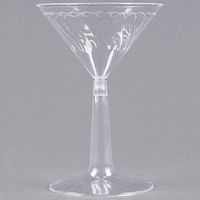Fineline Flairware 2306 6 oz. Plastic Martini with Clear Base - 144/Case