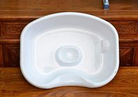 LMM@ Sit-up wash Basin, Bed-Bed Patient wash Basin Old Squat Patient Home Care Pregnant Woman Hair Child Bed Shampoo Thickening Shampoo White