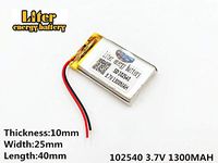 3.7V 1300mAh 102540 Lithium Polymer Ion Rechargeable Battery Lithium Polymer Li-Po Battery for MP4 GPS MP3 Bluetooth Stereo DIY Gift