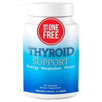 Research Labs Thyroid Support Supplement + Iodine – BUY 1 GET 1 FREE – Boosts Energy & Metabolism for Weight Loss, Enhances Mental Clarity – Cortisol Manager - Success Backed by Science & Research