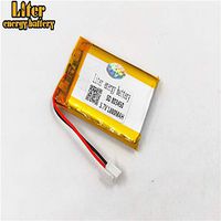 BIHUADE 3.7V 803450 1800mAh Jst Ph2.5 Connector Plug Lithium Polymer Li-Po Battery Lithium Ion Polymer Rechargeable Battery for MP4 GPS MP3 Bluetooth Stereo DIY Gift (803450)