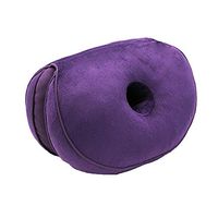 Dual Comfort Cushion Memory Foam Seat Cushion Lift Hips Up Cushion Posture Support Cushion,Coccyx Pain & Sciatica Relief Cushion, Fits in Office Chair, Car seat,Home (Purple)