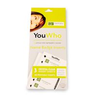 YouWho Professional Name Badge Insert Sheet Pack (Crystal Clear/Laser)