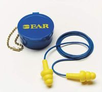 Multiple Use E-A-R UltraFit Triple Flange Foam Corded Earplugs. (50 Pairs)