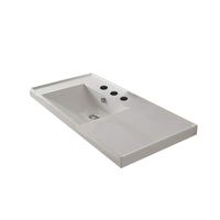 Scarabeo 3008-Three Hole ML Rectangular Ceramic Self Rimming/Wall Mounted Bathroom Sink, White