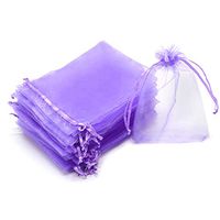 Dealglad 100pcs Drawstring Organza Jewelry Candy Pouch Party Wedding Favor Gift Bags (4x6, Light Purple)