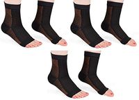 Bcurb Ankle Sleeve Plantar Fasciitis for Men Women Foot Heel Arch Support Ankle Compression Socks Reduce Swelling Joint Pain Injury Recovery Achilles Tendon - 3PrAnkSlvCuBlkSmMed.
