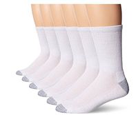 White Comfort Cool Vent Crew Socks (Shoe Size 6-12), 12 Socks