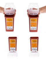 Medline Sharps Container Biohazard Needle Disposal Container - 1 Quart (Pack of 4)