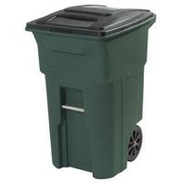 Toter 025564-R1GRS Residential Heavy Duty 2-Wheeled Trash Can with Attached Lid, 64-Gallon, Greenstone