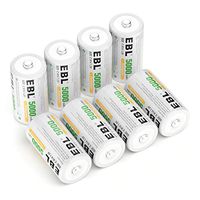 EBL Rechargeable C Batteries 5000mAh Ni-MH C Size Battery, Pack of 8