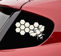 Slap-Art Cute Honeycomb and bee Vinyl Decal Sticker (Beige)