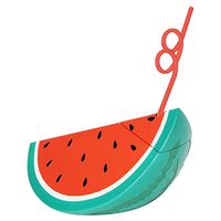 Viyor shop Watermelon Shape Bottle with Straw,Plastic Tumbler Cups Water Bottle,Watermelon Sipper Cup for Kids and Adults