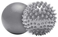 EDX Massage Ball Combo Set, 2 Pack of 1 Smooth, 1 Spiky Ball Roller, Grey