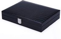 YSYYSH Smoking Set/Cigar Humidors Can Hold 20 Cigars Hygrometer with Cigar Cutter and Humidifier Portable Travel Compact Cigarette Case Cedar Lining Quality Leather Men's Gift Box Black Cigar storage