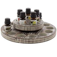 MyGift 2-Tier Rustic Torched Wood Rotating Essential Oils Display Rack