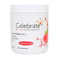 Celebrate ENS Essential Multi 3 in 1 Drink Mix Multivitamin Calcium and Fiber - Raspberry-Lemonade - 60 Serving Tub