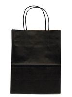 Premier Packaging AMZ-295015 15 Count Pinstripe Shopper Gift Bag, 8.25 by 10.5-Inch, Black
