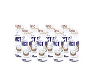 MCT Oil Keto Fuel Shots Blue Bottles Natural Coconut Ketone Energy C8 Caprylic Acid C10 Medium Triglycerides for Ketosis Butter Coffee Shakes Vegan Dressings Smart Smart Brain Oils (8-Pack MCT Oil)