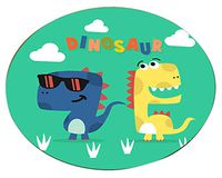 Dinosaur Forest Soft Spa Polyester Round Bath Mat or Rug Round Area Mats Cartoon Dinosaur Pattern - Memory Foam Non-Slip Rug for Kids Playroom Play Mat Nursery