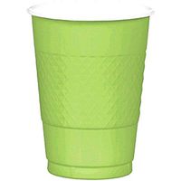 Amscan 43037.53 Plastic Cups 16 oz Party Supplies, One Size, Green