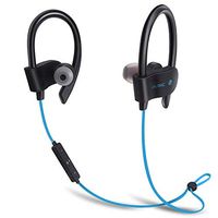 Galaxy S9 Headphones Wireless, TechCode Wireless Bluetooth Earphones Sports Handsfree Headset Stereo Bass Earbuds Noise Reduction With Mic for iPhone Xiaomi Samsung Huawei Smartphone or More(Blue)