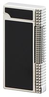 Sarome Flint Lighter SD6-16 Silver/Black epoxy Resin/Lattice Diamond Cut