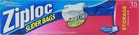 Ziploc Easy Zipper Storage Bags, Gallon Size