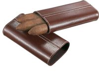 Visol VCASE705 Lone Star Brown Leather Cigar Case with Interior Cedar Lining