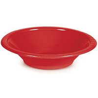 Club Pack of 240 Classic Red Disposable Plastic Party Bowls 12oz
