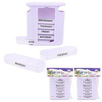 2 Pack Weekly Pill Box Storage Organizer 7 Day Medication Compartment Container