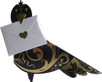 Black Gold Dove Die Cut Special Delivery Notecards"Sacha"