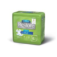 FitRight Restore Adult Briefs with Tabs, Maximum Absorbency, XX-Large, 60"-69", For Adult Incontinence, Comfort and Skin Health, 4 packs of 20 (80 total)