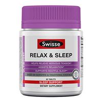 Swisse Ultiboost Relax & Sleep Supplement | Herbal Based Bedtime Sleep Aid | Magnesium, Lemon Balm, Passionflower | 60 Tablets
