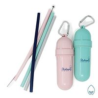 Silicone Straws Drinking Reusable – New Portable Silicone Straws Kit with 4 Different Colors and 1 Clean Brush-BPA Free