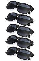 5-pack Spring Hinges Large Square Frame Reading Glasses Sunshine Readers Grey Lens +2.00